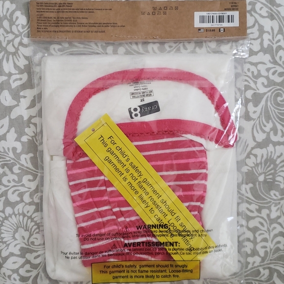 Crazy 8 Hearts & Stripe Pajama Set New NWT - Picture 4 of 6